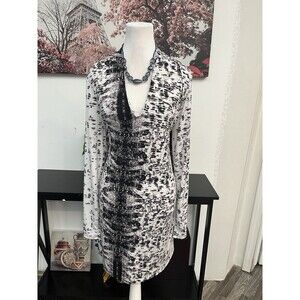 Kenneth Cole New York Women’s Shift Dress XL Long Sleeve V Neck With Pockets